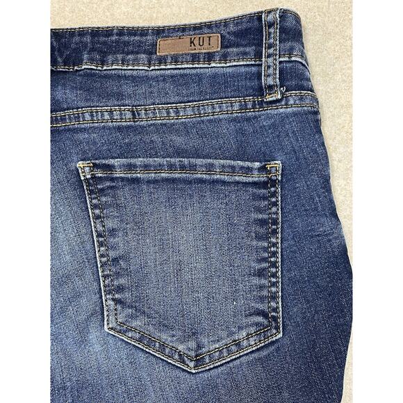 Kut From The Kloth High Rise Fab Ab Ankle Skinny Womens Sz 6 Blue Jeans Raw Cuff - Picture 6 of 12